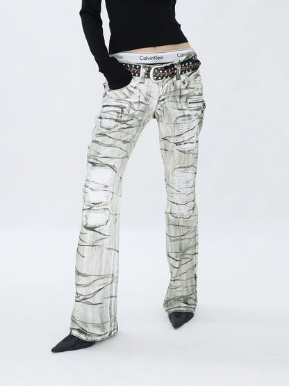 RIPPED LOW-WAIST SKINNY