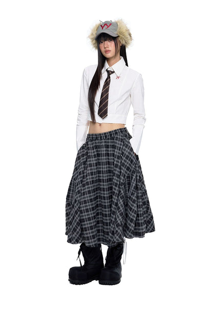 PLAID PLEATED SKIRT