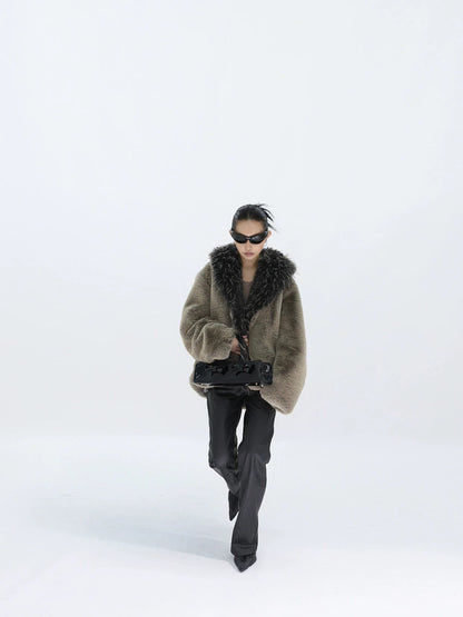 THICK FUR COLLAR COAT