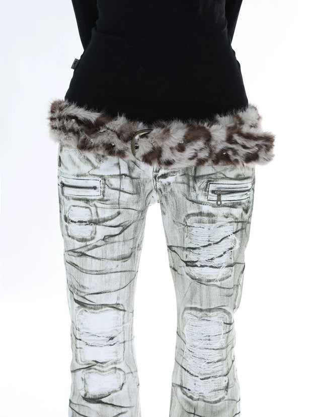 LEOPARD PLUSH CAP & BELT