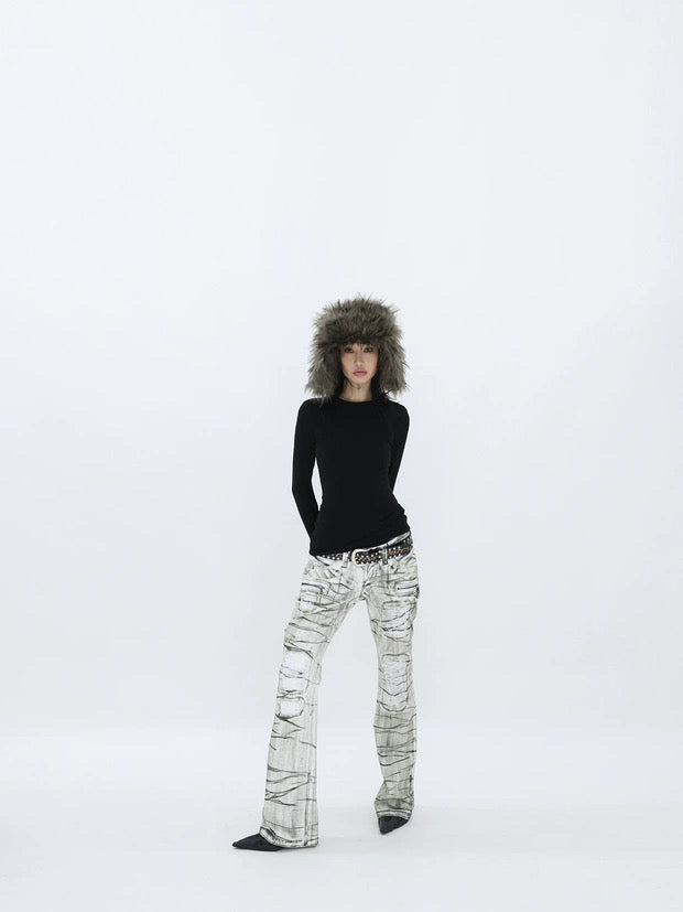 RIPPED LOW-WAIST SKINNY