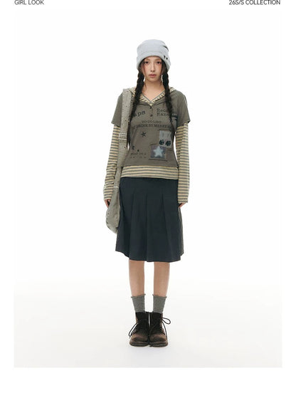 SPLICED HOODIE T-SHIRT