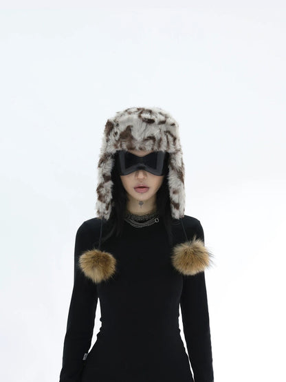 LEOPARD PLUSH CAP & BELT