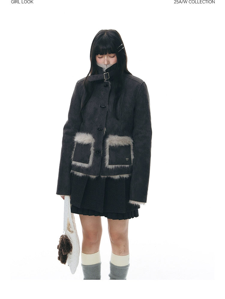 WARM FUR COTTON COAT