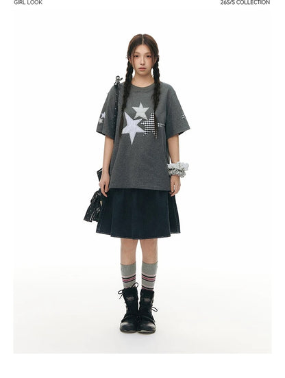 VINTAGE A-LINE DENIM SKIRT