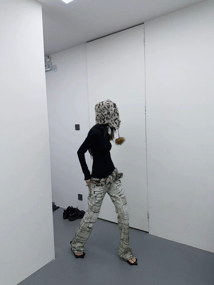 RIPPED LOW-WAIST SKINNY