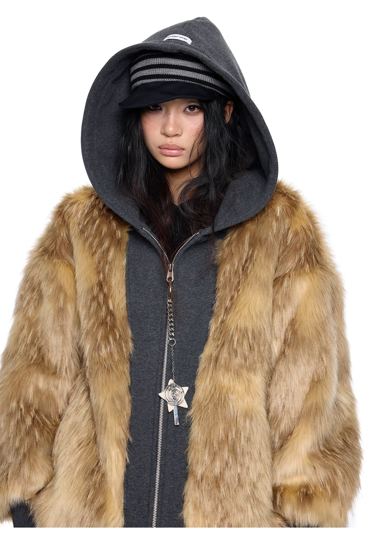 FUR OVER HOOD ZIP