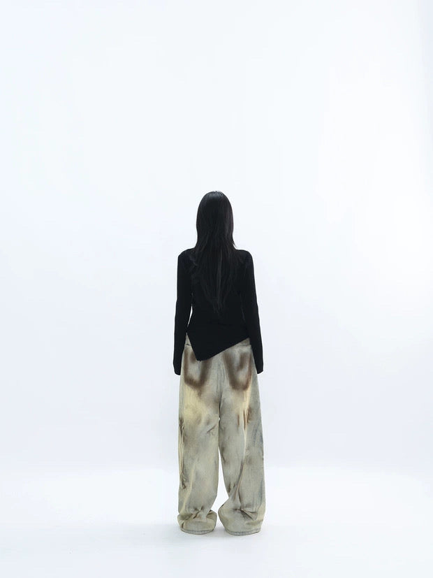 ASYMMETRY HIGH NECK SWEATER