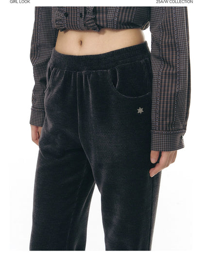 CHENILLE FLARED PANTS