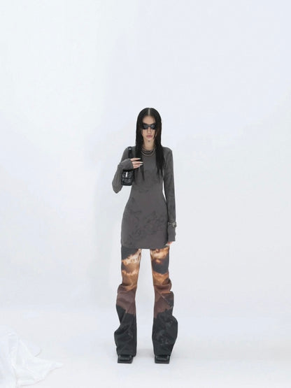 BURN MARK FLARE PANTS