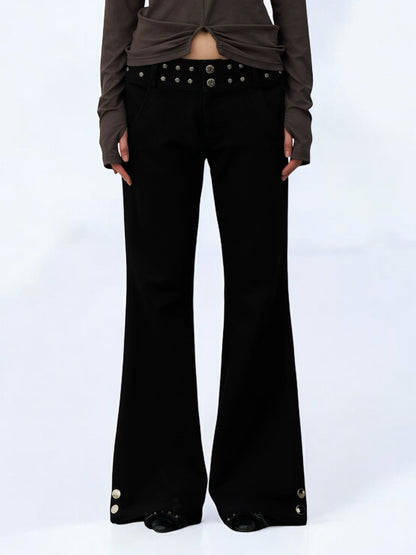 STUDDED FOR FLARE PANTS