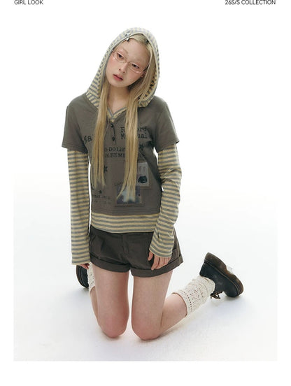 SPLICED HOODIE T-SHIRT