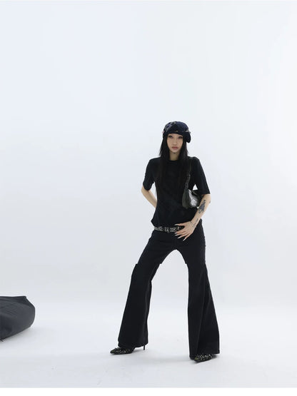 BLACK FLARE DENIM
