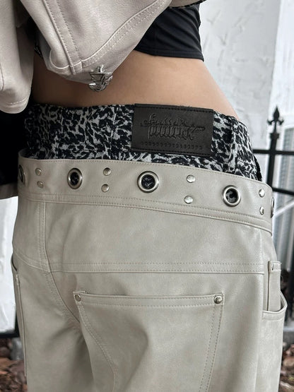 PUNK LEOPARD LAYERD PANTS