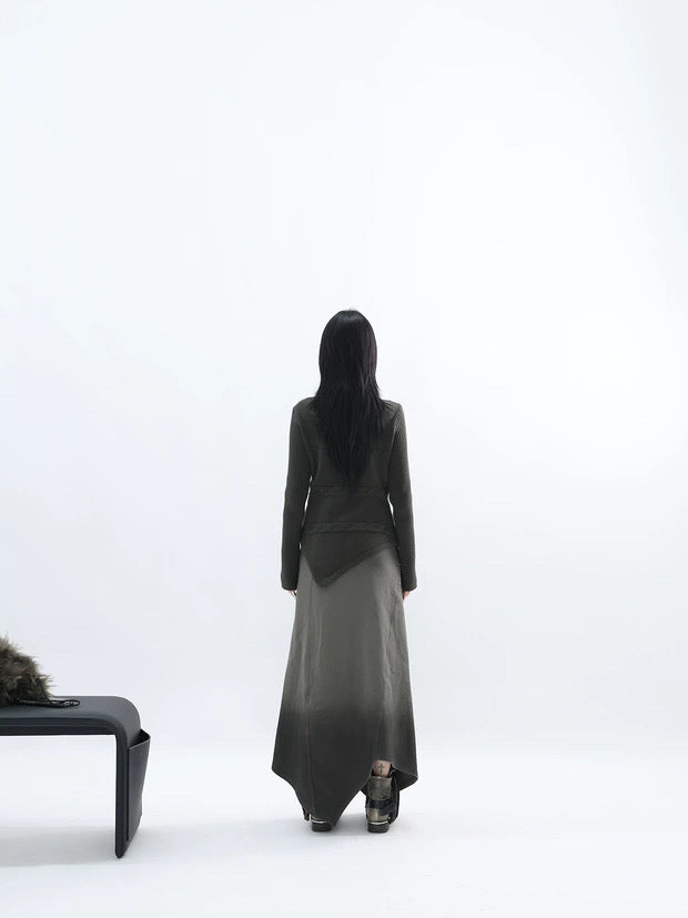 ASYMMETRY HIGH NECK SWEATER