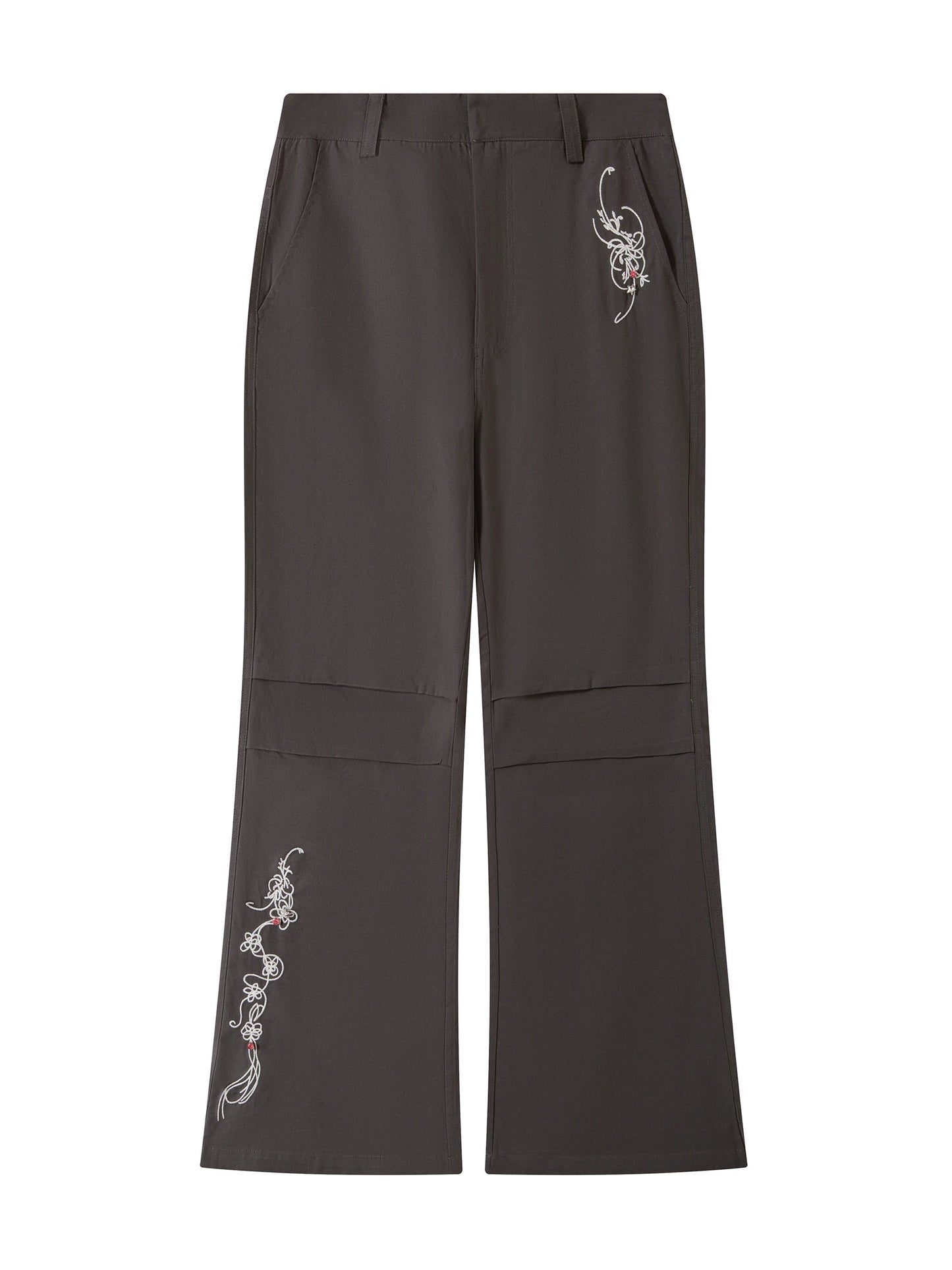 EMBROIDERED FLARE SLACKS