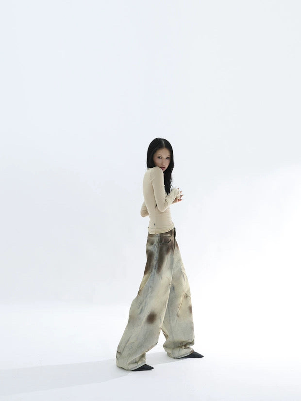 DIRTY DYED LOOSE DENIM