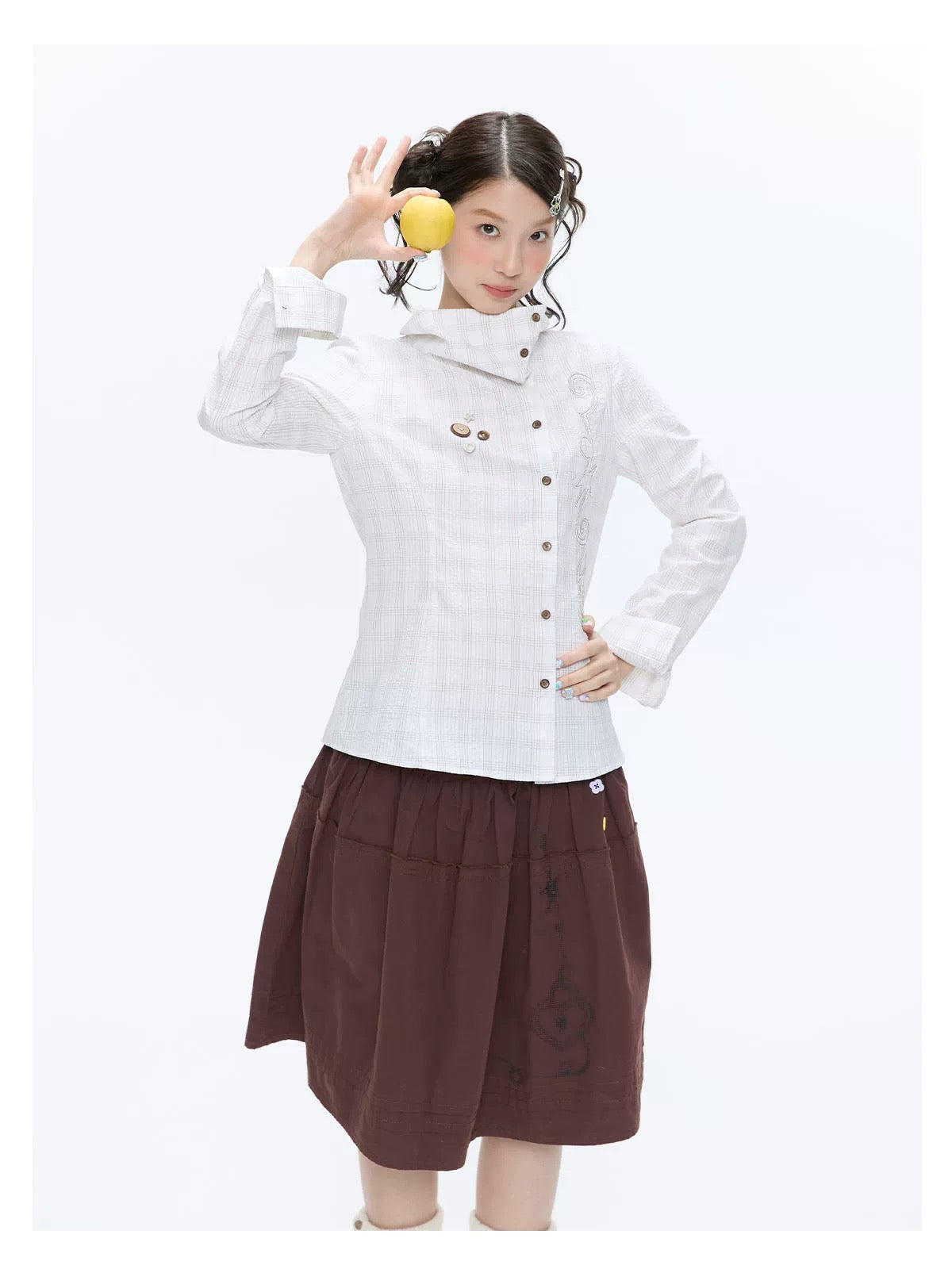 SPRING EMBROIDERED PLAID SHIRT