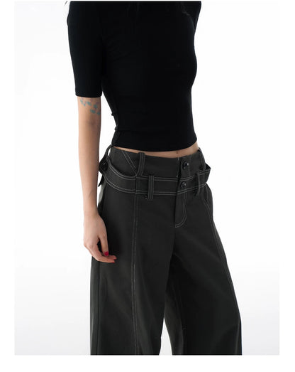 WIDE LEG LAYERD DENIM