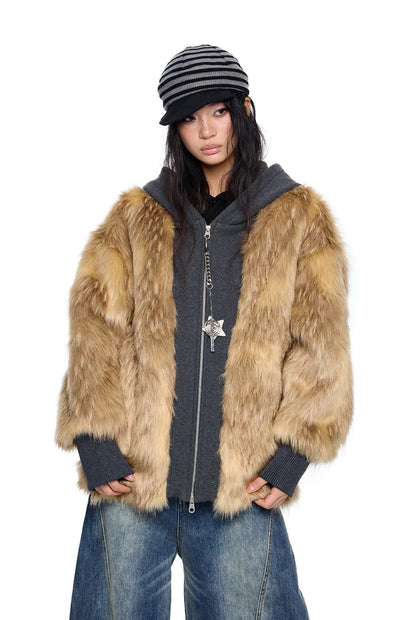 FUR OVER HOOD ZIP