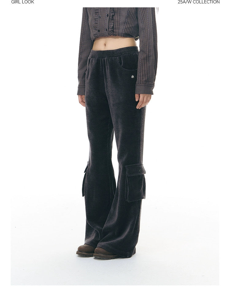 CHENILLE FLARED PANTS