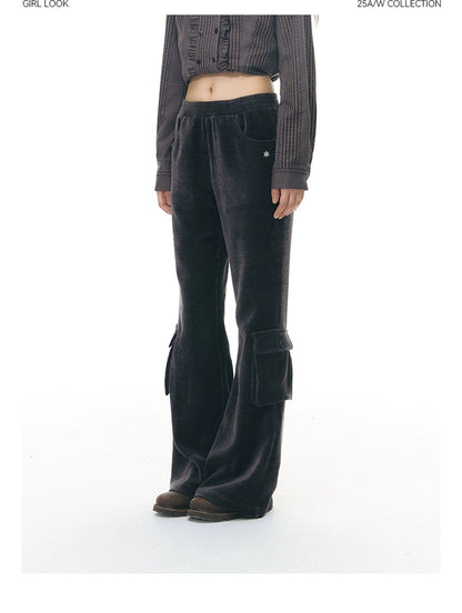 CHENILLE FLARED PANTS