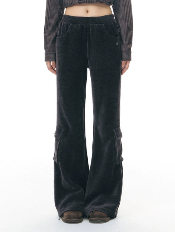 CHENILLE FLARED PANTS