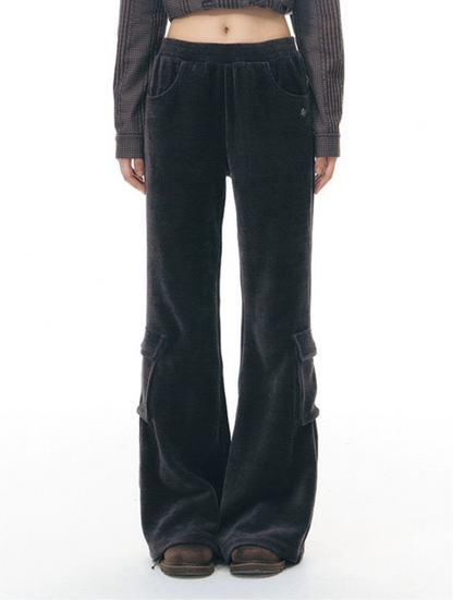 CHENILLE FLARED PANTS