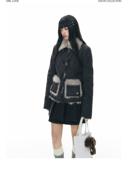 WARM FUR COTTON COAT