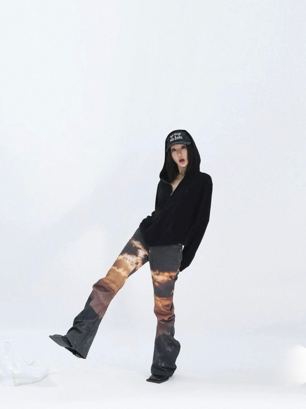 BURN MARK FLARE PANTS