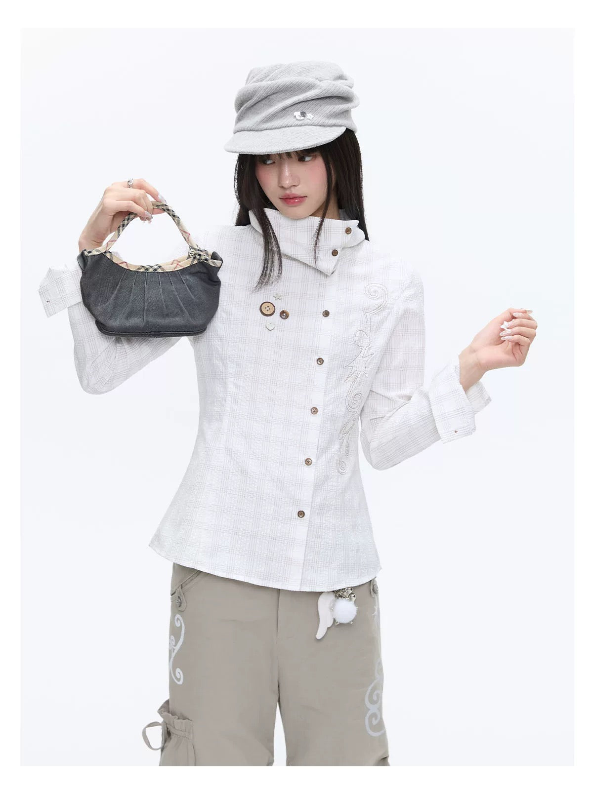 SPRING EMBROIDERED PLAID SHIRT