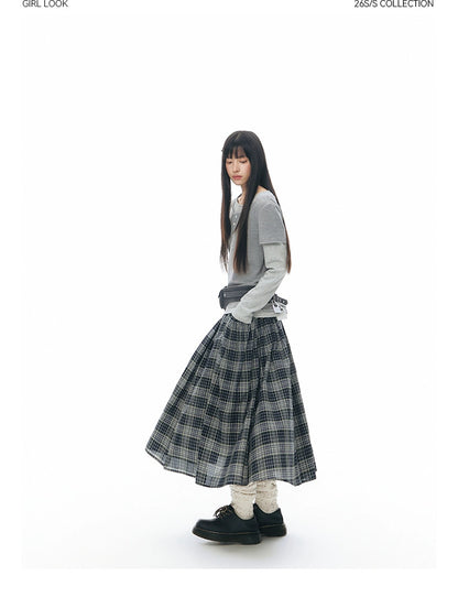 BUTTON FRONT WAVE SKIRT