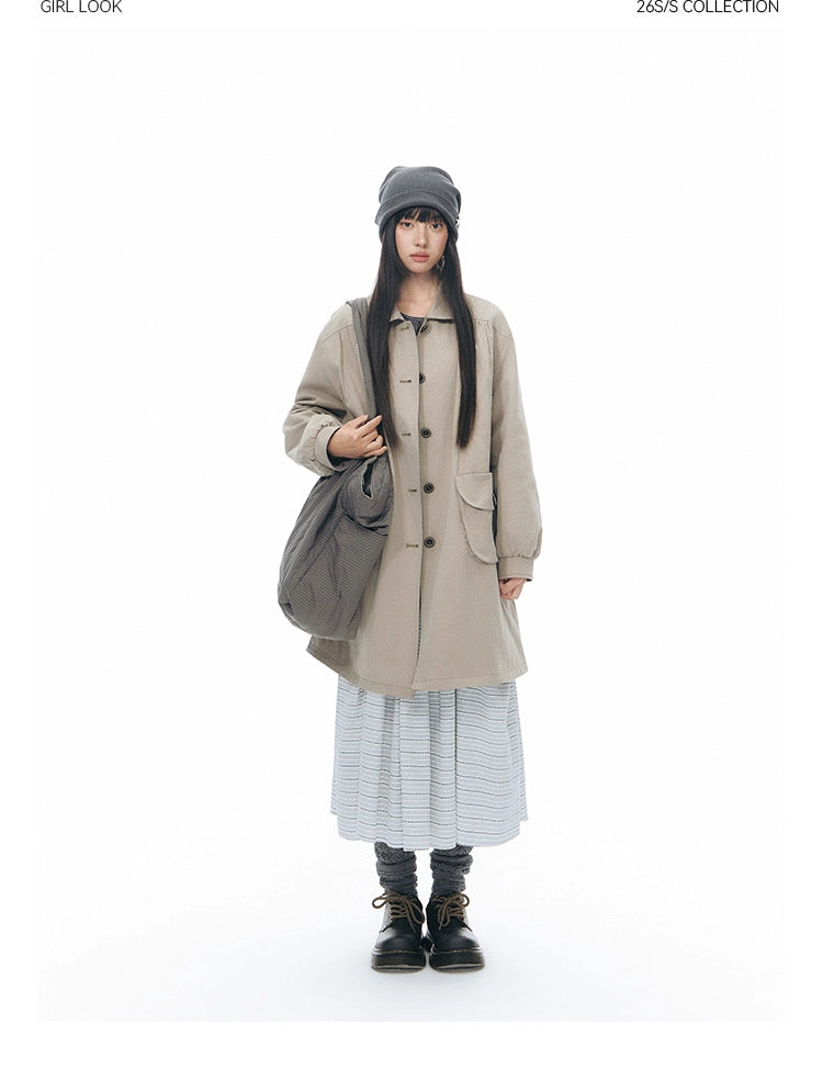 BUTTON FRONT WAVE SKIRT