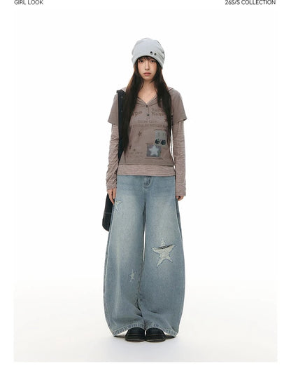 SPLICED HOODIE T-SHIRT