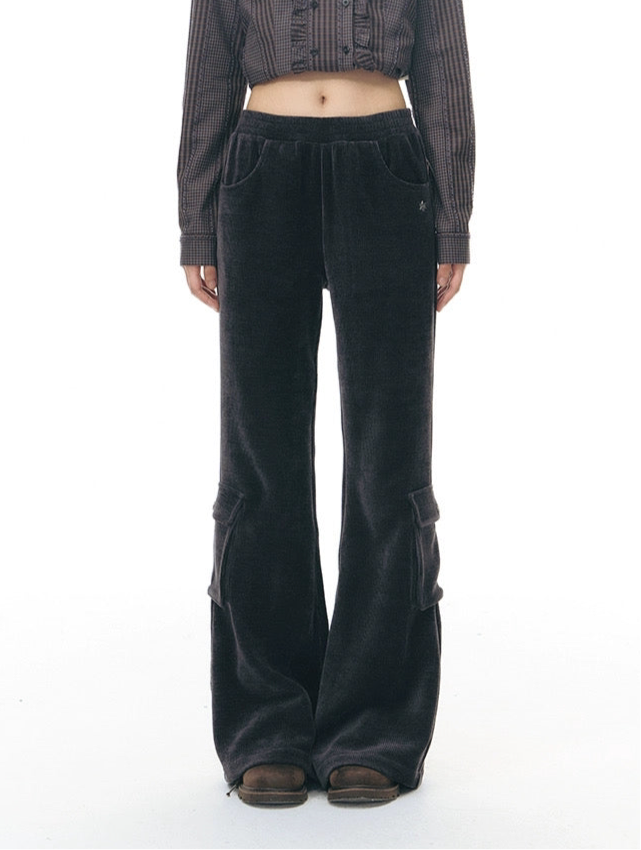 CHENILLE FLARED PANTS