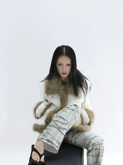 STUDDED FUR JACKET