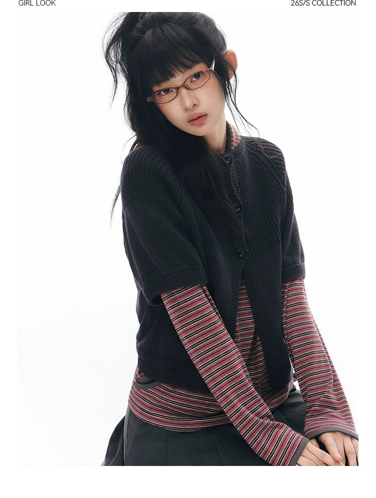 SPLICED KNIT CARDIGAN