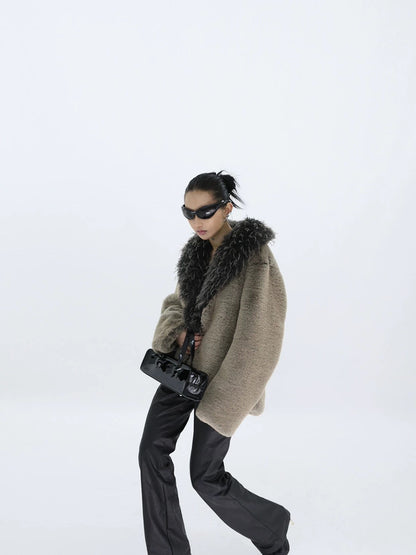 THICK FUR COLLAR COAT