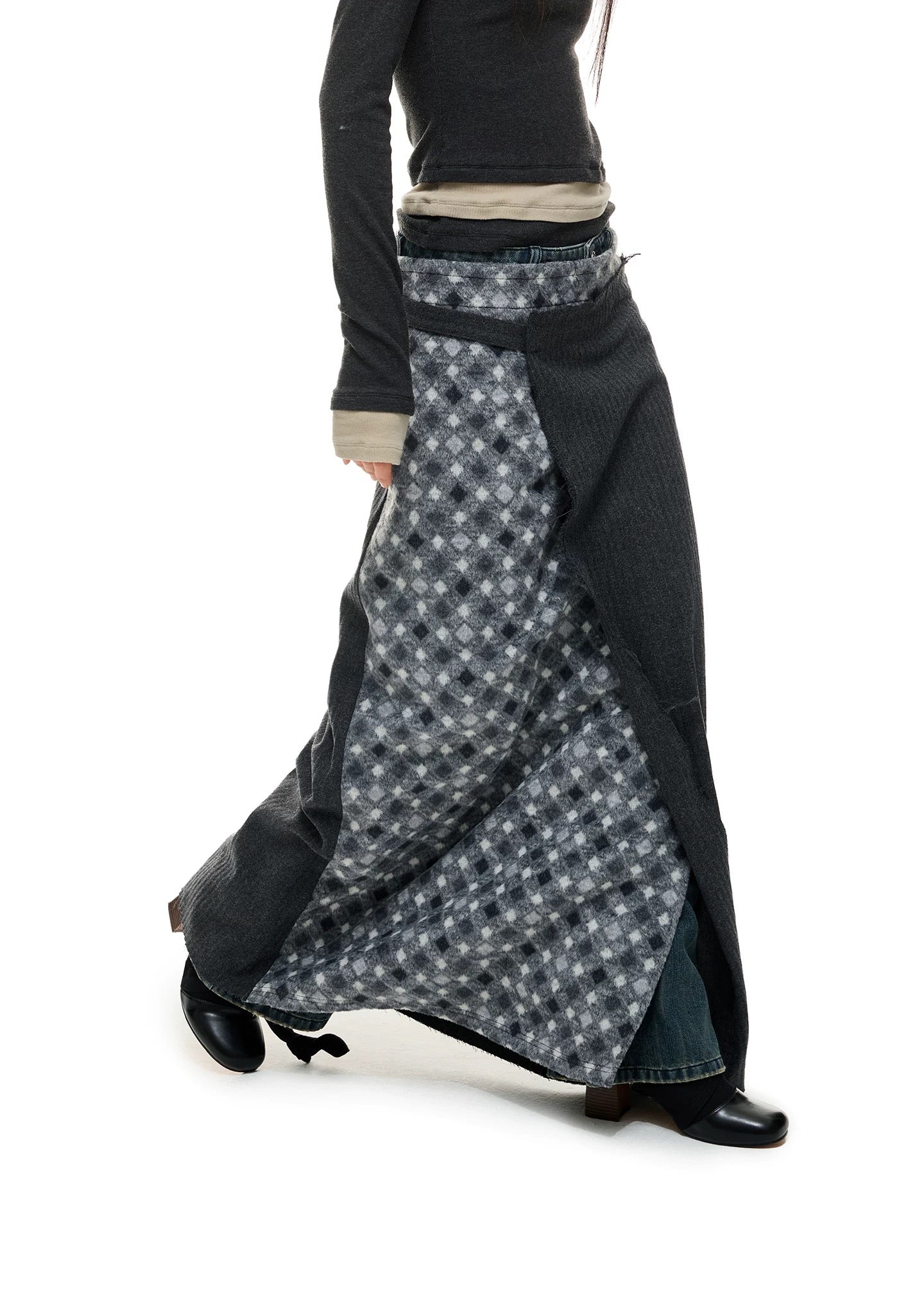 PATCHWORK HALF SKIRT