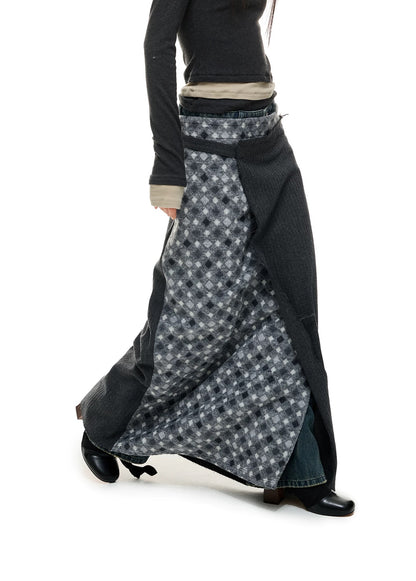 PATCHWORK HALF SKIRT