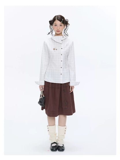 SPRING EMBROIDERED PLAID SHIRT