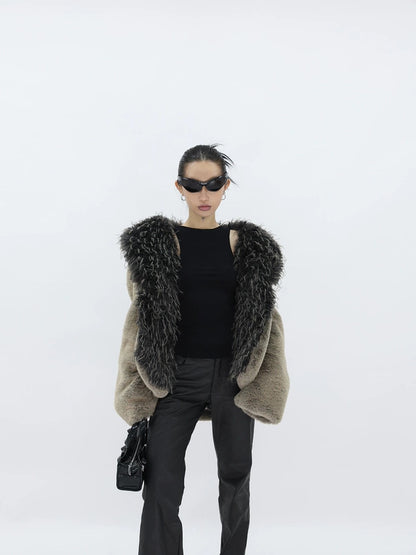 THICK FUR COLLAR COAT