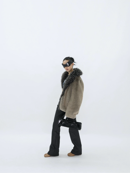 THICK FUR COLLAR COAT