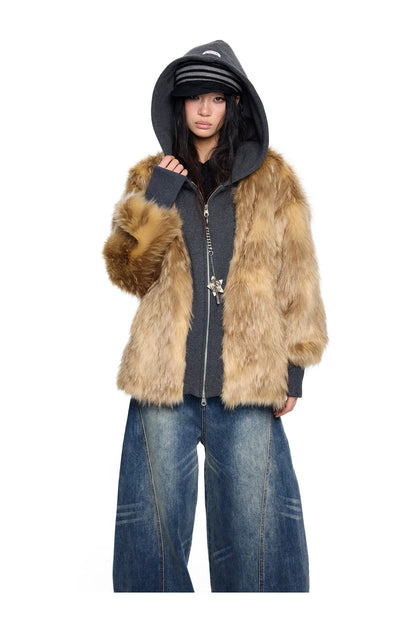FUR OVER HOOD ZIP