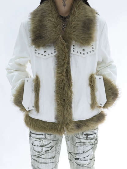 STUDDED FUR JACKET