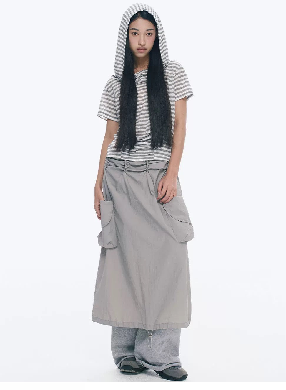 PLEATED A-LINE WORK SKIRT