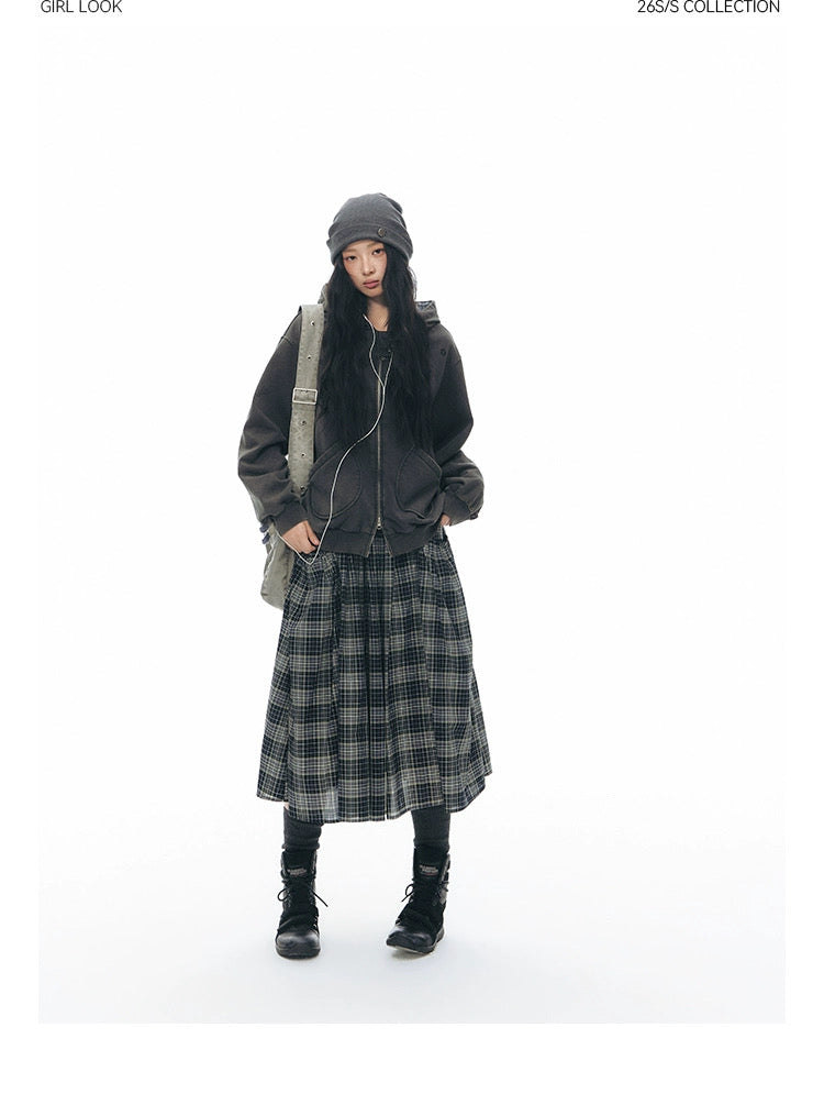 BUTTON FRONT WAVE SKIRT