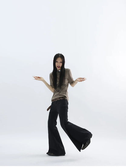 BLACK FLARE DENIM