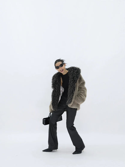 THICK FUR COLLAR COAT