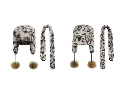 LEOPARD PLUSH CAP & BELT